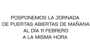 Suspensión Jornada puertas abiertas inf3 26~2